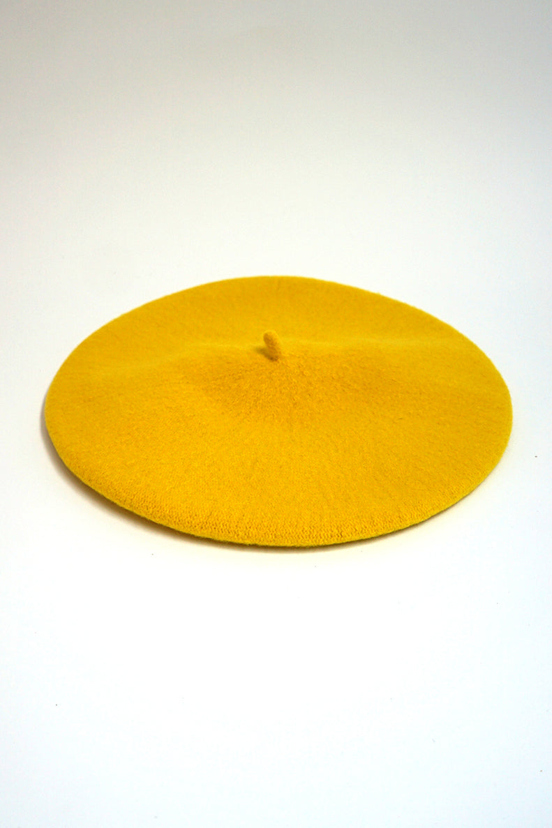 Felted Beret | Bright Yellow