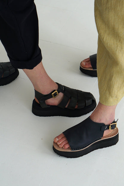 Woven Wedge Sandal | Navy | 5.5 F